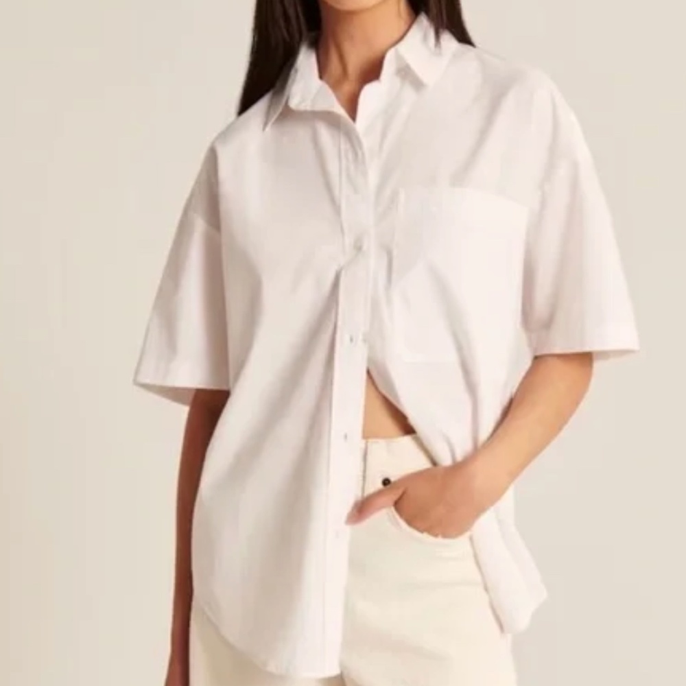 Abercrombie & Fitch Oversized White Button Down
